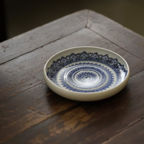 青花藻井文皿 PF254