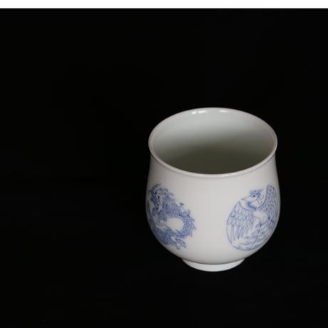 斗彩手描き茶杯 團龍團鳳 PC013