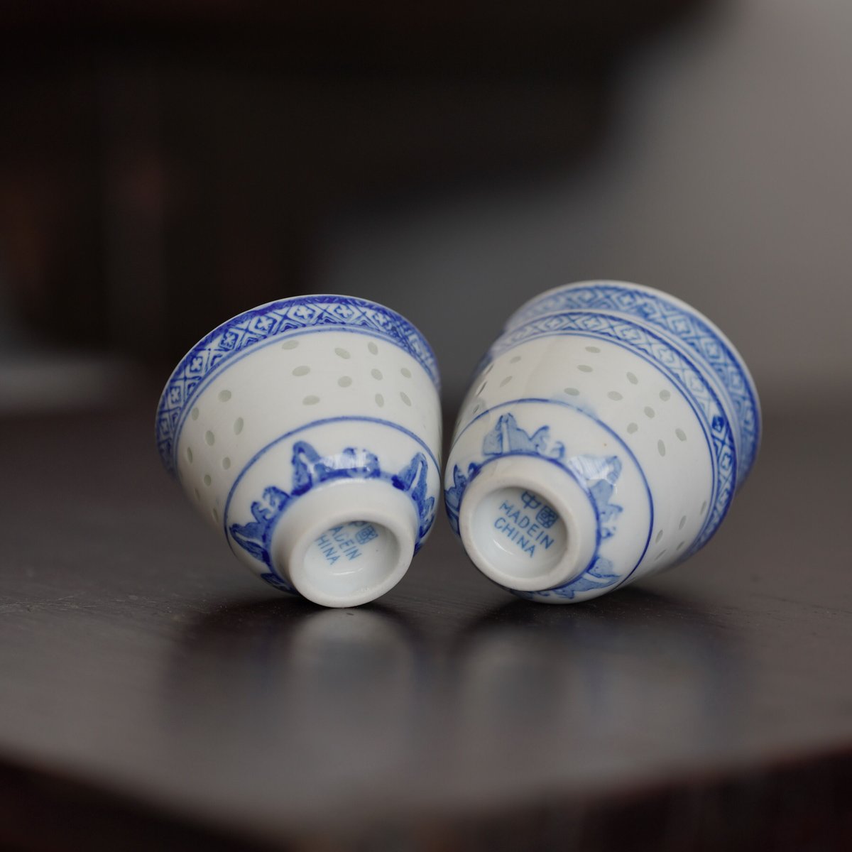 中国　清時代　染付茶杯2点　送料込み1229 中国 清時代 染付茶杯2点 送料込み1229