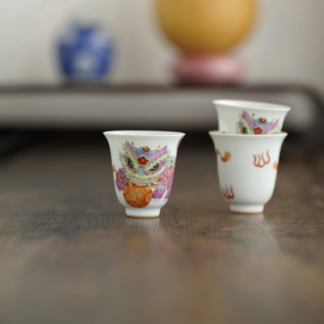舞獅文茶杯 PA081
