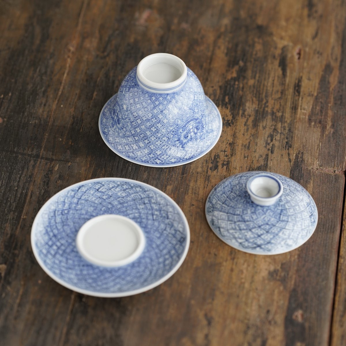 青花舞獅文三才蓋碗 PF261 | Looking For 物色