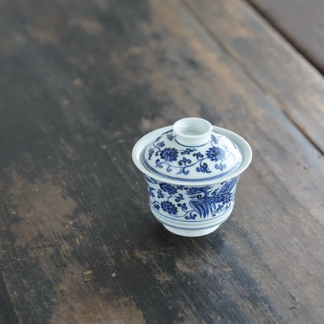 青花双鳳紋蓋碗 PF214