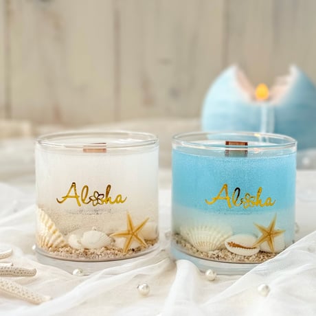 浄化！アメジストとアクアマリンだけのジェルキャンドル！綺麗！ 浄化！アメジストとアクアマリンだけのジェルキャンドル！綺麗