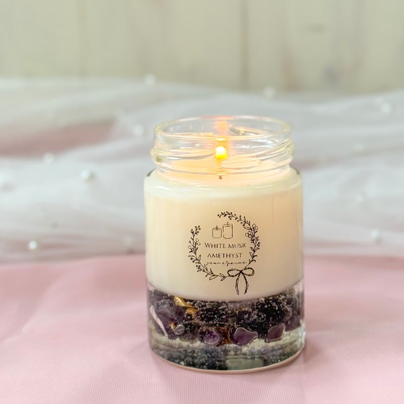 Gemstone Aroma Candle -天然石入りソイアロマキャンドル- | paume