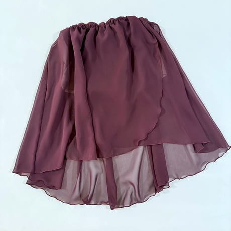 ローライズスカート　一分丈パンツ付き　ボルドー<20706>