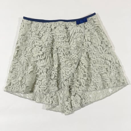 レースプルオンスカート　リボンモチーフ付き　ペールグリーン<30505>