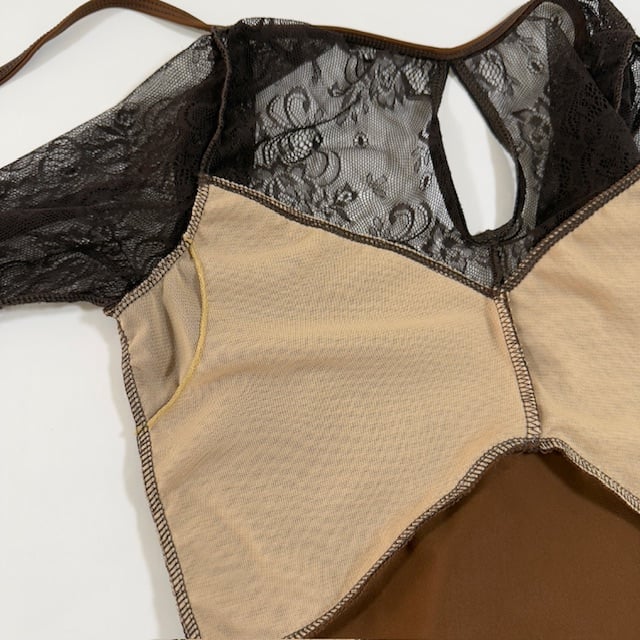 クルーネックリボンレオタード ネイビーレース<11024> | MUSE