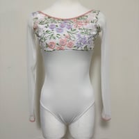 クルーネックリボンレオタード ネイビーレース<11024> | MUSE