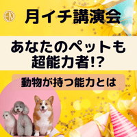（録画にて販売中）＜月イチ講演会＞ペットは超能力者!? 〜動物が持つすごい能力〜