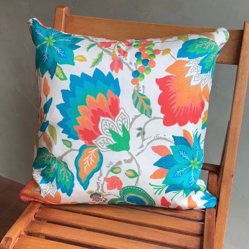 スパイス更紗・ターコイズ / クッションカバー | バードテイル