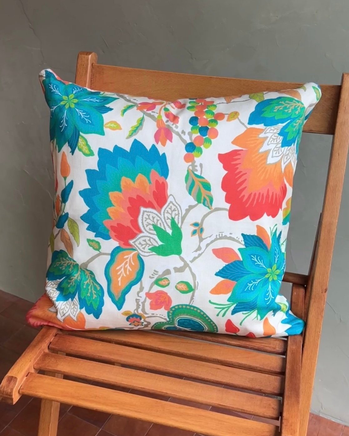 スパイス更紗・ターコイズ / クッションカバー | バードテイル