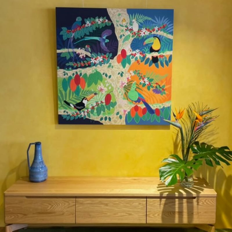 インテリアパネル(受注生産) / 鳥の木 / 91cm X91cm | バードテイル