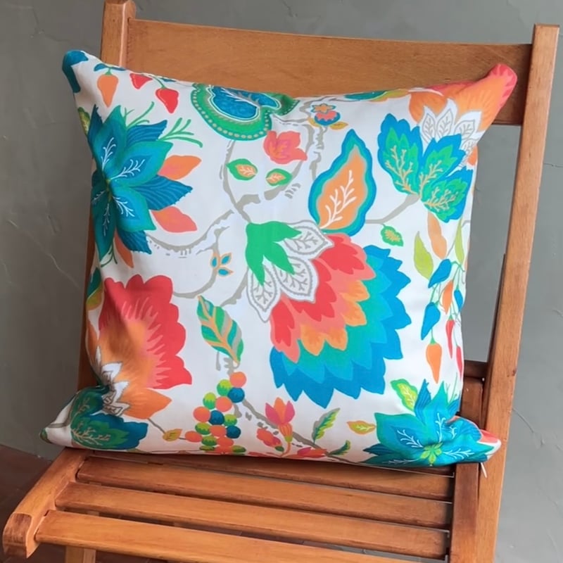 スパイス更紗・ターコイズ / クッションカバー | バードテイル