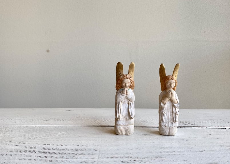 木彫り　天使　Meid in Italy 木彫り 天使 Meid in Italy