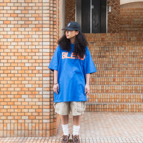 BIG LOGO "BLEND" HEAVY WEIGHT T-SHIRT BLUE