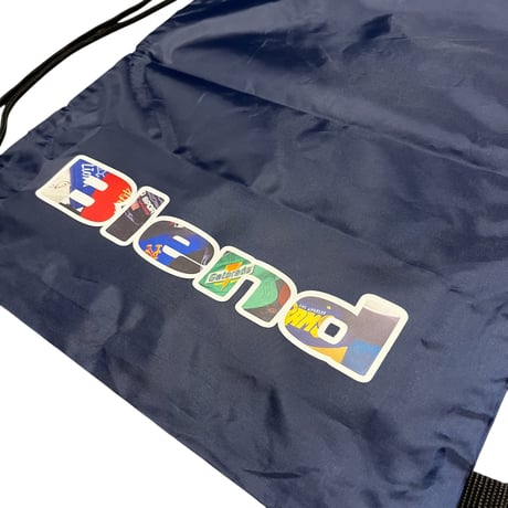 BLEND CAP PATTERN LOGO KNAPSACK NAVY