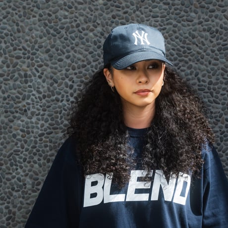 BIG LOGO "BLEND" HEAVY WEIGHT T-SHIRT NAVY
