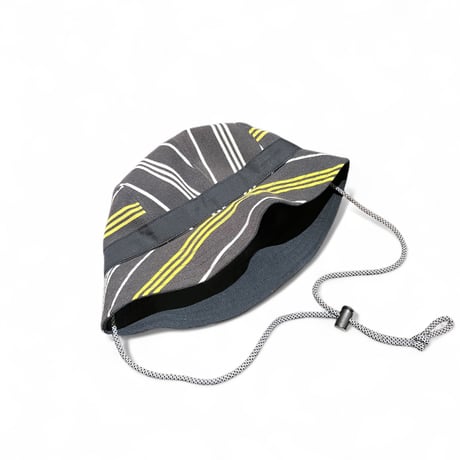 BLACK & YELLOW REFLECTOR ROPE 4PANEL HAT 2