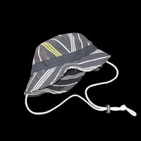 BLACK & YELLOW REFLECTOR ROPE 4PANEL HAT