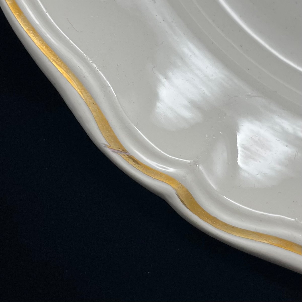 Sarreguemines サルグミンヌ 花リムゴールドプレート【H