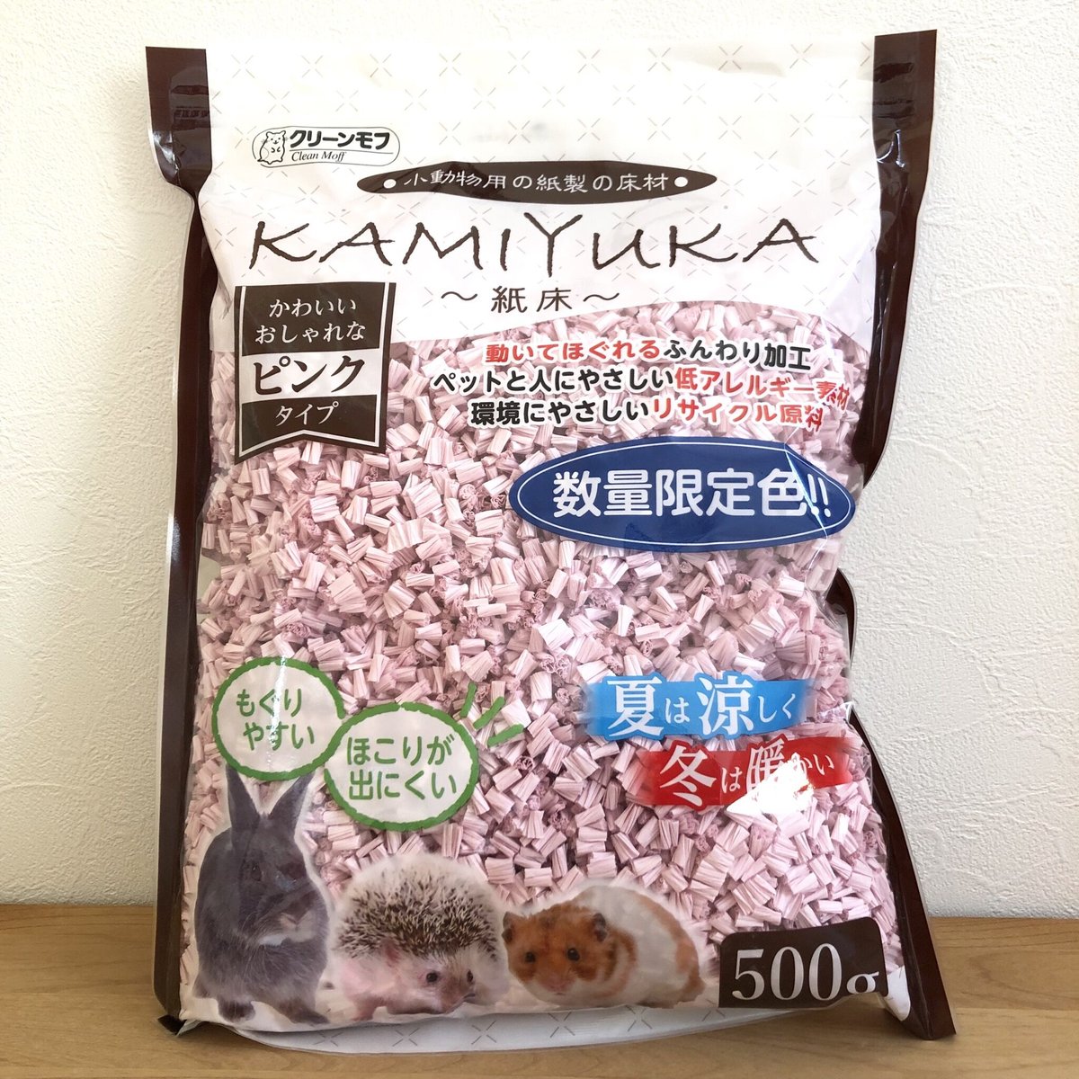 クリーンモフ 小動物用床材 KAMIYUKA 紙床 ピンク ( 500g*6袋セット )