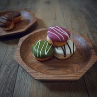 八角リム皿 (胡桃)