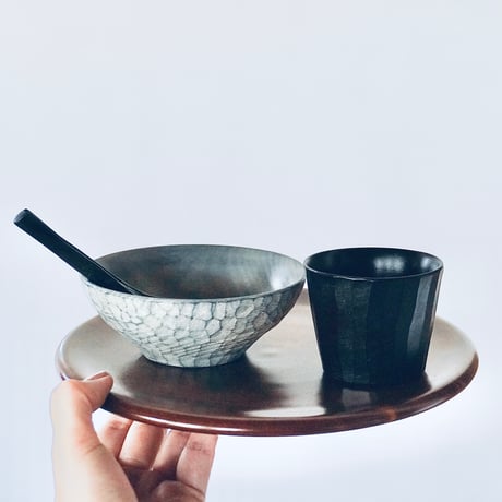 丸トレイL (栃2/拭漆)