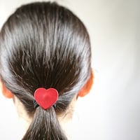 革のヘアゴム　ハート　全4色