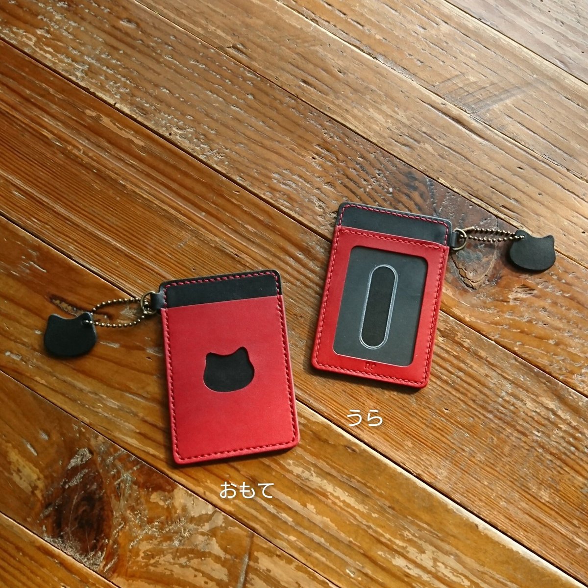 ネコのパスケース （クリア窓タイプ） | 革小物 ng