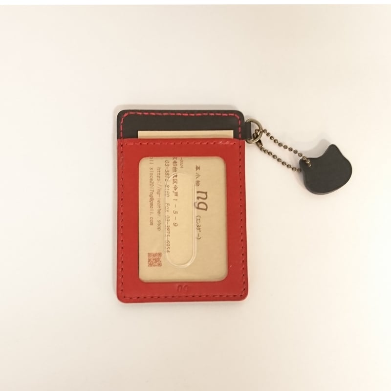 ネコのパスケース （クリア窓タイプ） | 革小物 ng