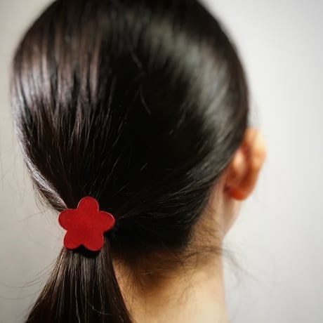 革のヘアゴム　はな　全4色