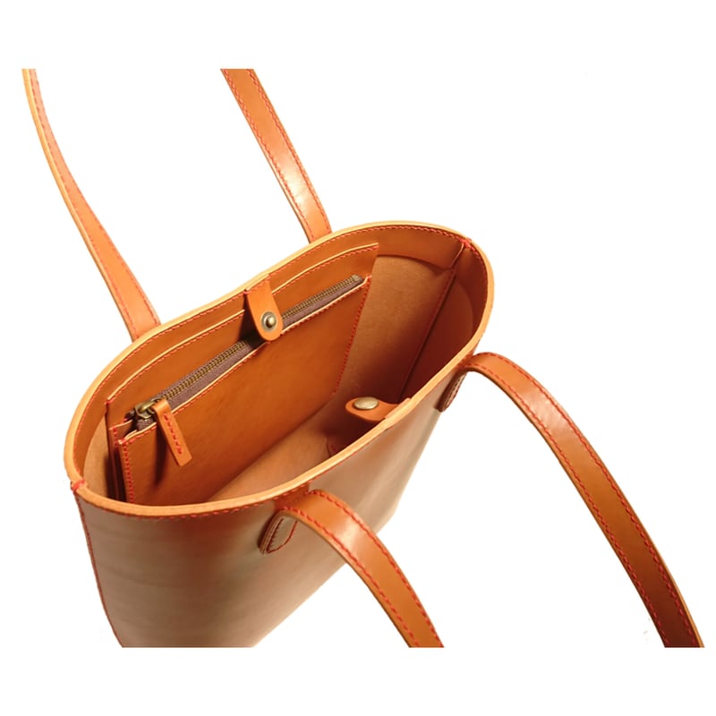 牛革縦型トートバッグ 4110-08A キャメル(代引不可)【送料無料