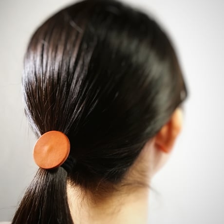 革のヘアゴム　まる　全4色