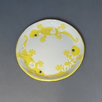 ヤモリ丸平皿