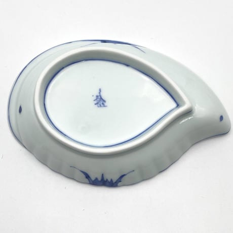 渓山窯　染錦双海老あわび型向付　1客
