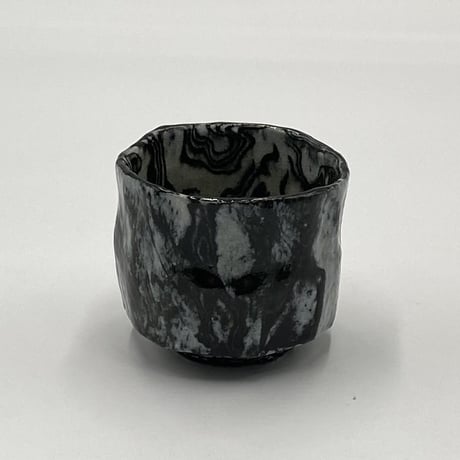 穂高隆児　墨流塩釉ぐい呑