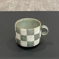 切立マグカップ（市松模様）