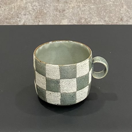 切立マグカップ（市松模様）