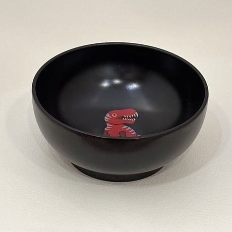 奥の麻衣子　漆絵椀　ティラノサウルス