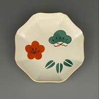 香田昌惠　縁起物皿　松竹梅