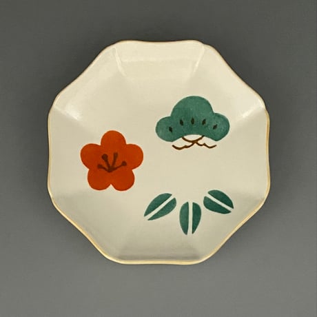 香田昌惠　縁起物皿　松竹梅