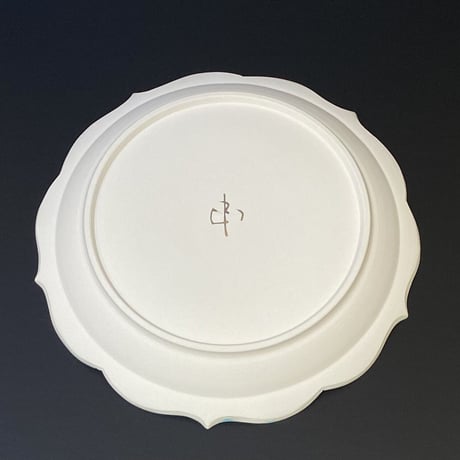 山口由次　彩華ケーキ皿　白金
