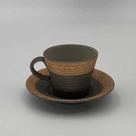 かねと窯　白泥コーヒーカップ&ソーサ