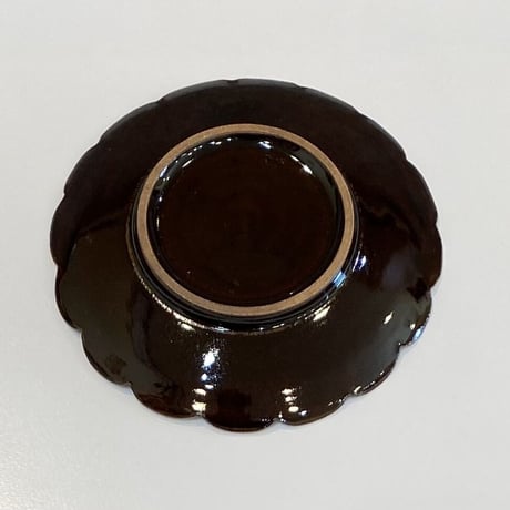 市野麻由子　花皿　黒・小