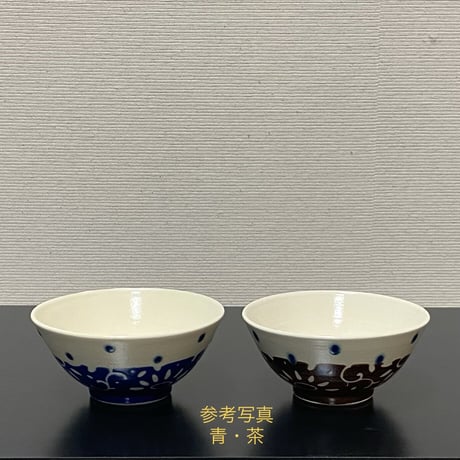 高江洲陶磁器　唐草模様マカイ　青