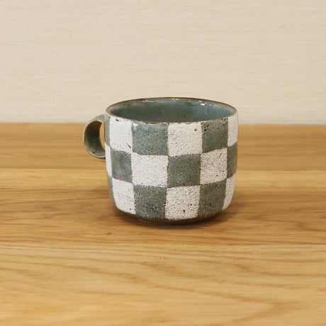 切立マグカップ（市松模様）