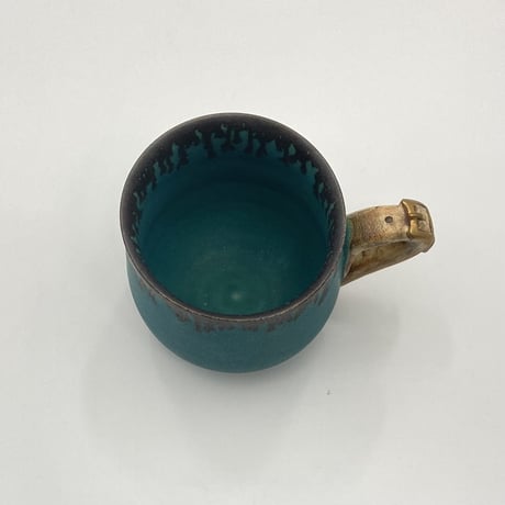 加藤輝雄　ベルトマグカップ　トルコブルー