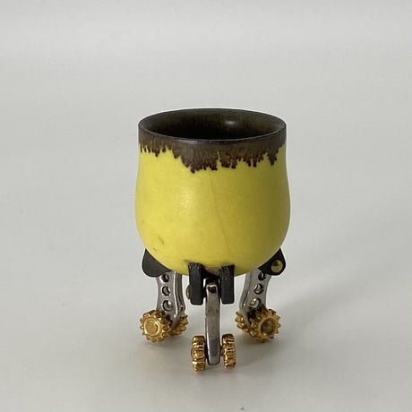 加藤輝雄　gearぐい呑　イエロー