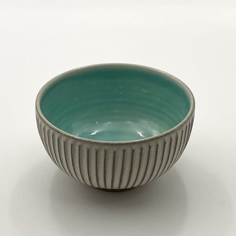 雅峰窯　鎬(しのぎ)鉢　ブルー