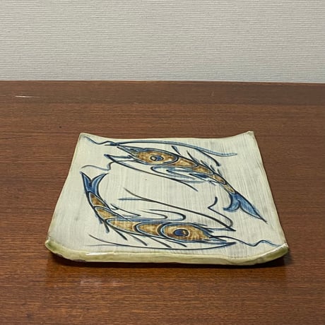 陶芸 城　角皿　6寸